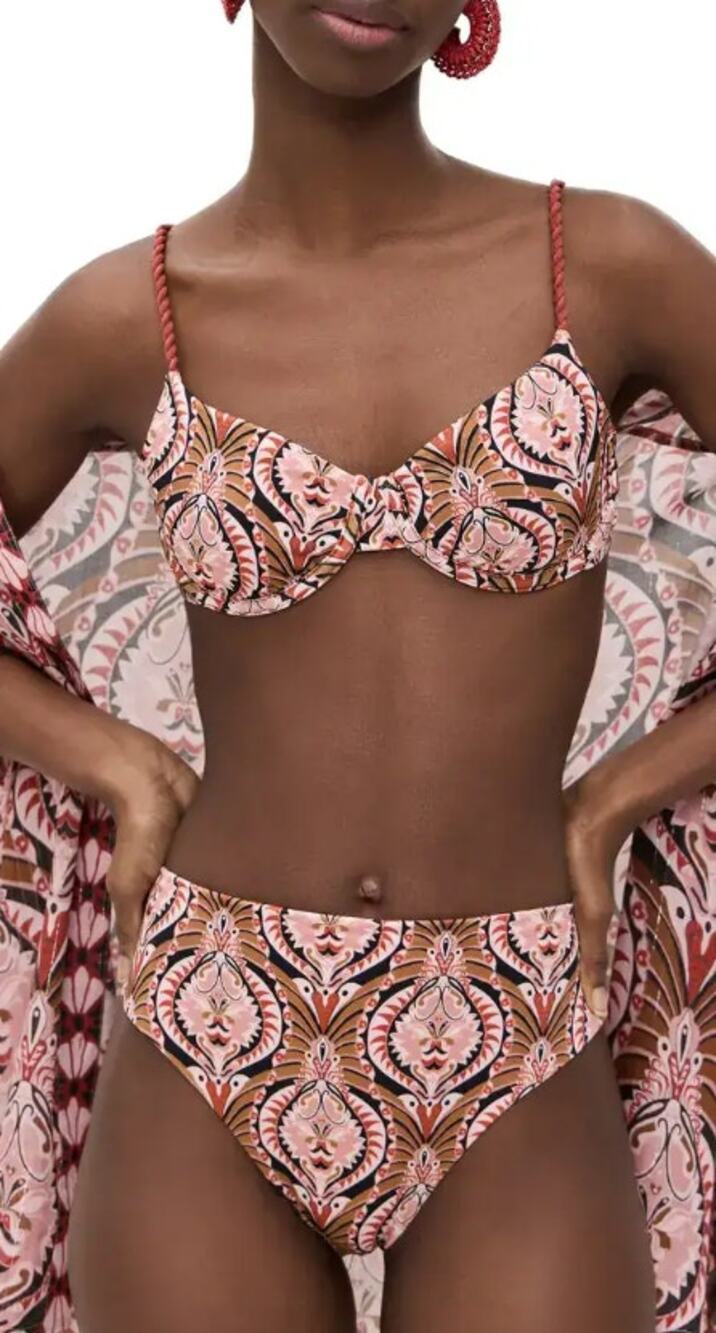 Farm Rio Pinneapple jewelry Underwire Bikini Top
